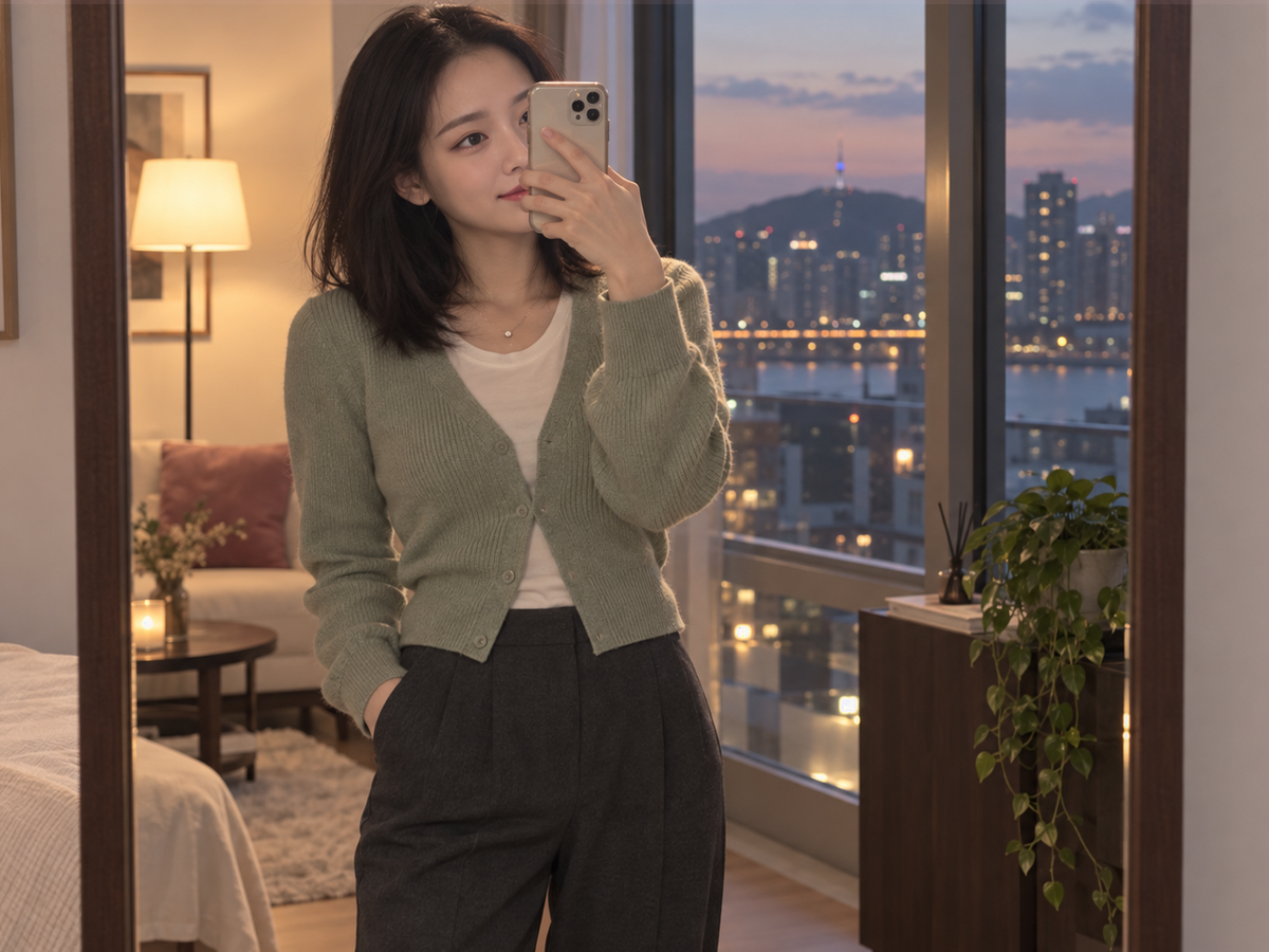 경기도 남양주시 이동과 방문 일정을 안내하는 젊은 성인 한국 여성 관리사